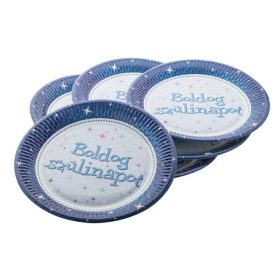 Papírtányér Boldog Szülinapot! 23cm 6db, Kék