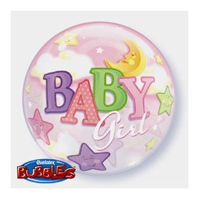 Mintás Bubbles lufi 22" 56cm Baby girl
