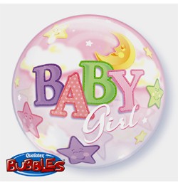 Mintás Bubbles lufi 22" 56cm Baby girl