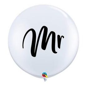   3 feet 91cm fehér esküvői latex léggömb Mr felirattal, 57438