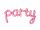 Fólia lufi - party, rózsaszín felirat, csak levegővel tölthető