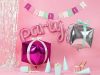 Fólia lufi - party, rózsaszín felirat, csak levegővel tölthető