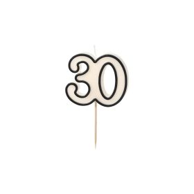 Számgyertya, 30, fekete-fehér