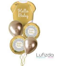   Héliumos luficsokor babaszületésre Hello Baby- INGYENES KISZÁLLÍTÁSSAL