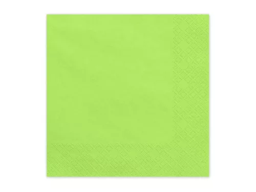 Szalvéta 33x33cm egyszínű 20db Világoszöld, Lime