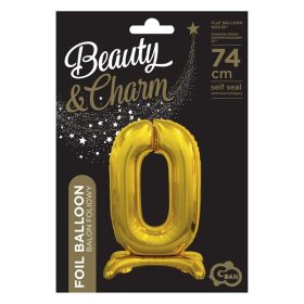   Talpas számos lufi 29" (74cm) fólia szám, számjegy, 0 csak levegővel tölthető, Arany