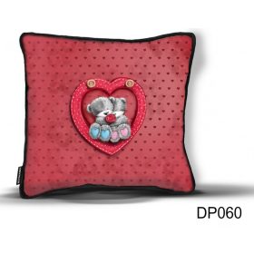 Párna, maci pár, szeretlek, 26cm