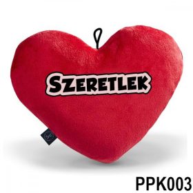 Párna, plüss szív, szeretlek, 25x21cm