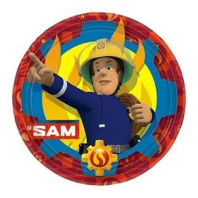 Papírtányér 23cm 8db Sam a tűzoltó
