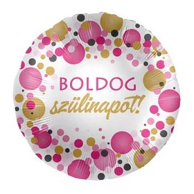   Szülinapi lufi 17" 42cm Boldog Szülinapot, mpr-12-1000K