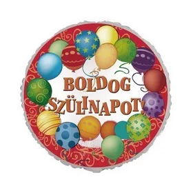   Szülinapi lufi 17" 42cm Boldog Szülinapot, mpr-12-1002K