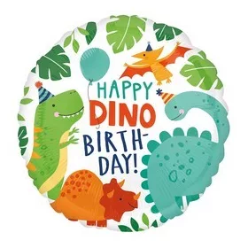 Szülinapi lufi 18" 45cm Happy dino Birthday  