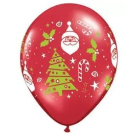   Latex léggömb, 28cm-es, Karácsony, MIkulás mintával, 40571