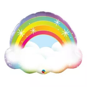   Óriás lufi 32", 81cm-es szivárvány és felhő, rainbow, 97538 