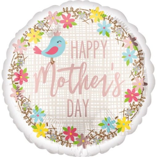 Anyák napi fólia lufi 18" 45cm Happy Mother's Day, 100103705801, héliummal töltve