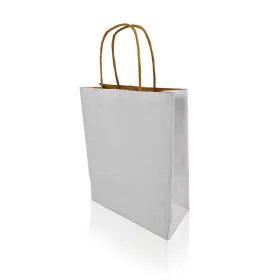 Sodrottfüles papírtáska 185x240mm 80mm talp, Fehér