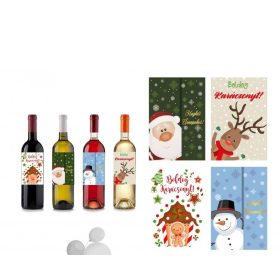 Üvegcímke Karácsonyra, 4db