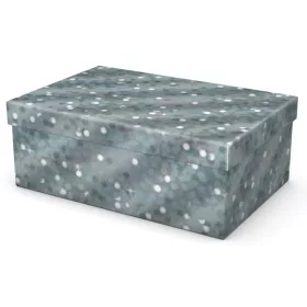 Karácsonyi díszdoboz, Ezüst, T3, 24x16x9 cm