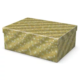 Karácsonyi díszdoboz, T4, 32x23x12 cm, Arany