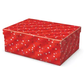 Karácsonyi díszdoboz, T4, 32x23x12 cm, Piros