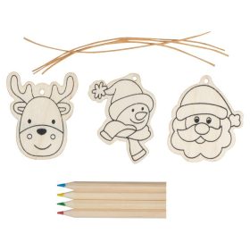 Színezhető karácsonyfadísz, ceruzával